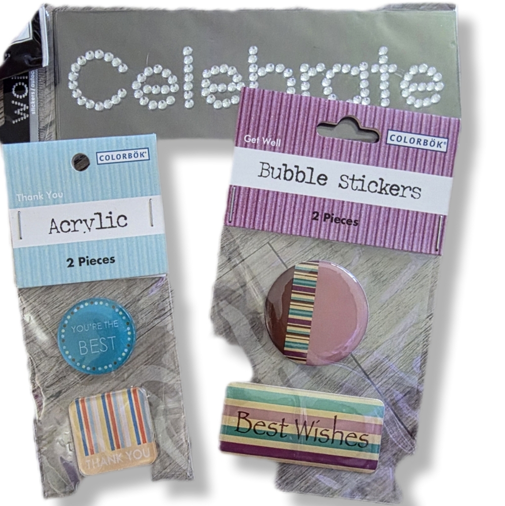 Colorbok Celebrate Acrylic and Bubble Stickers Bundle